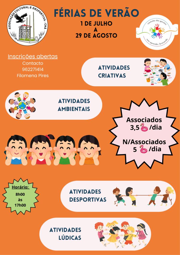 Férias de Verão - Associação Cultural e Desportiva da Chã