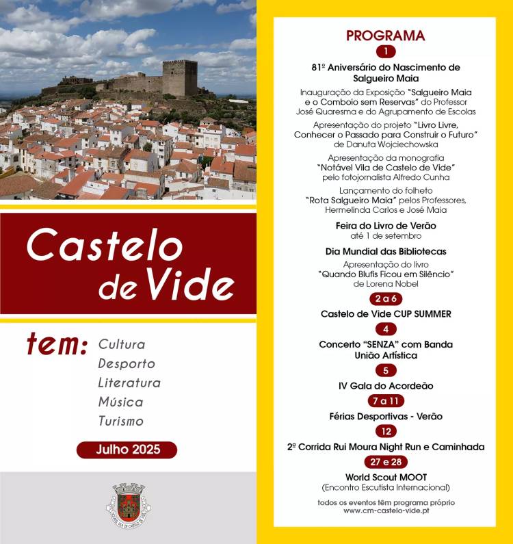 CASTELO DE VIDE TEM: JULHO - PROGRAMAÇÃO DE EVENTOS