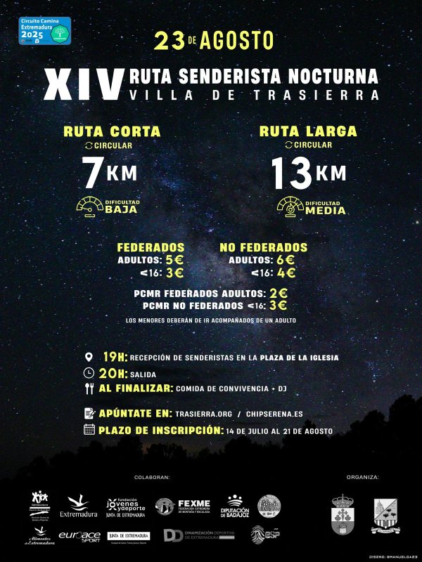 XIV Ruta Senderista Nocturna Villa de Trasierra