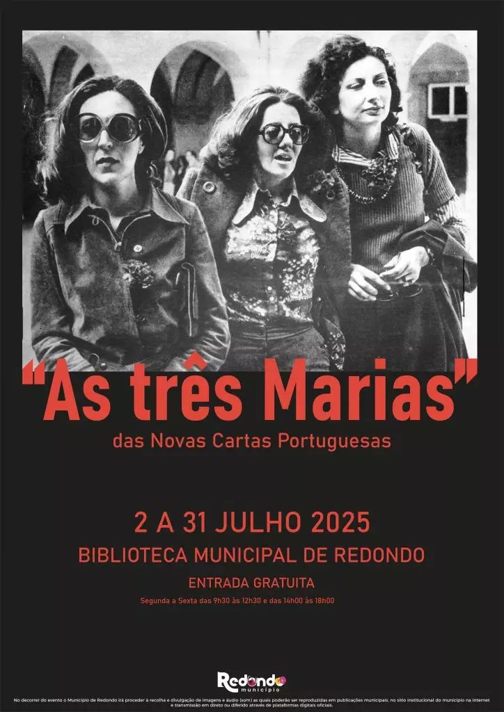 Exposição bibliográfica “As três Marias” das Novas Cartas Portuguesas | de 02 a 31 de julho | Biblioteca Municipal de Redondo
