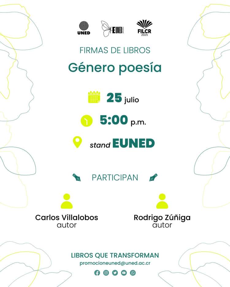 Firmas de libros con poetas EUNED: Carlos Villalobos y Rodrigo Zúñiga 