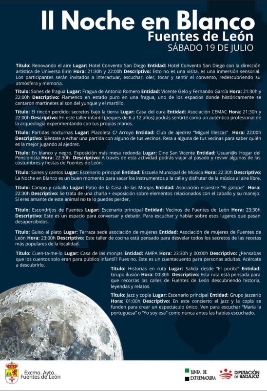 II Noche en Blanco Fuentes de León