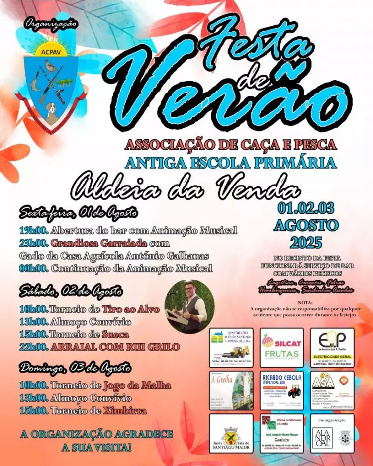 Festa de Verão – Associação de Caça e Pesca Aldeia da Venda