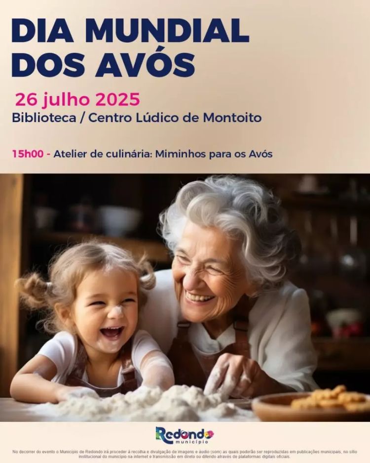 Dia Mundial dos Avós | Atelier de culinária: Miminhos para os avós | 26 de julho | 15h00 | Biblioteca/ Centro Lúdico de Montoito