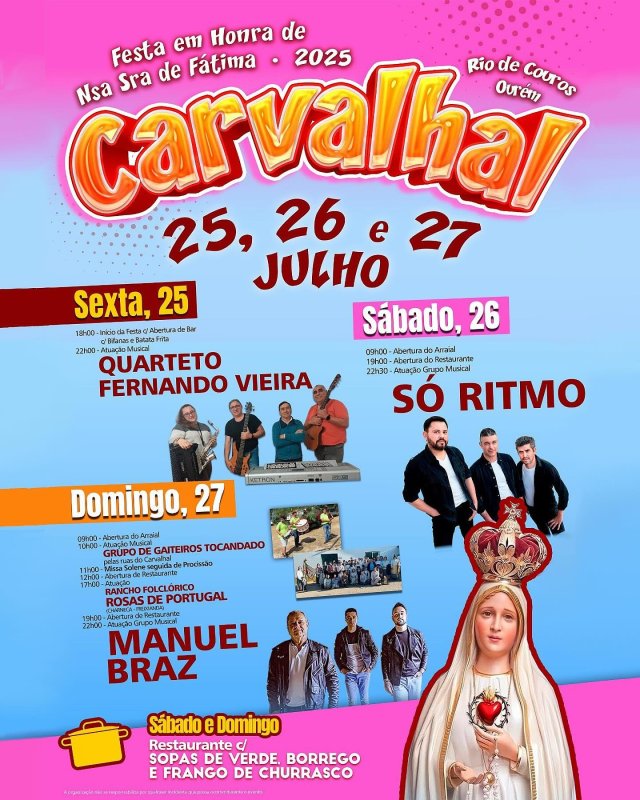 Festa em Honra de Nossa Senhora de Fátima 2025