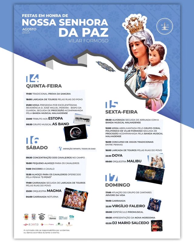 Festas em Honra de Nossa Senhora da Paz 2025