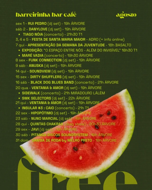 Eventos de Agosto no Barreirinha Bar Café