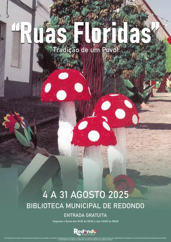 Exposição bibliográfica e artística “Ruas Floridas – Tradição de um Povo!” | de 04 a 31 de agosto | Biblioteca Municipal de Redondo