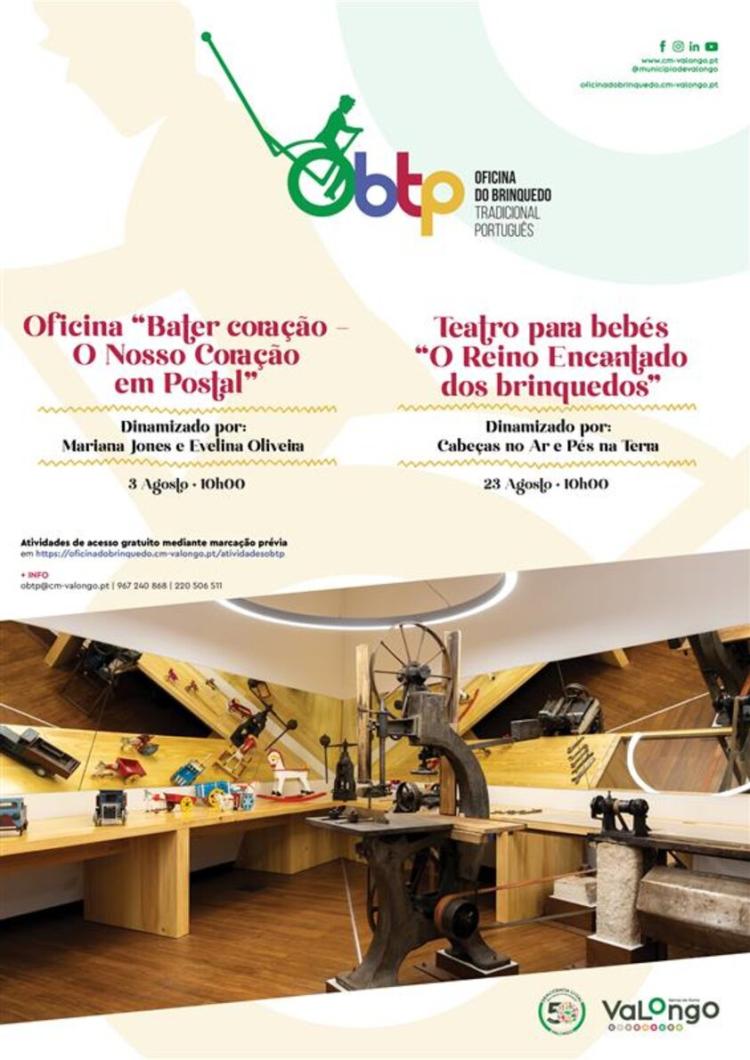 Agosto com atividades na Oficina do Brinquedo, em Alfena