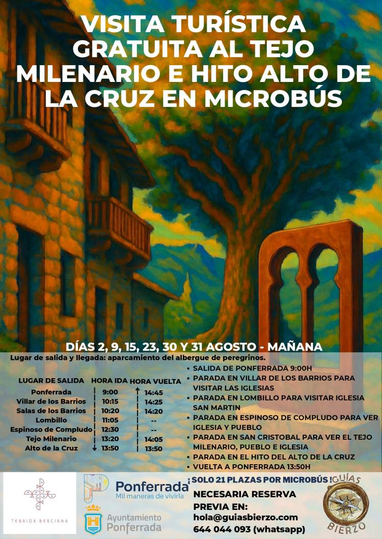 VISITA TURÍSTICA GRATUITA AL TEJO MILENARIO E HITO ALTO DE LA CRUZ EN MICROBÚS