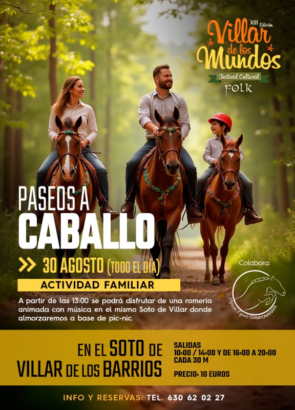 Paseos a Caballo en Villar de los Mundos