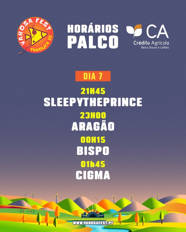 Varosa Fest 2025 - Concertos em Tarouca dia 7 Agosto