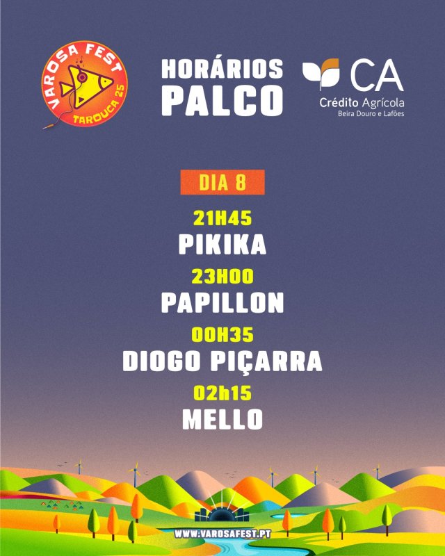 Varosa Fest - Concertos em Tarouca dia 8 Agosto