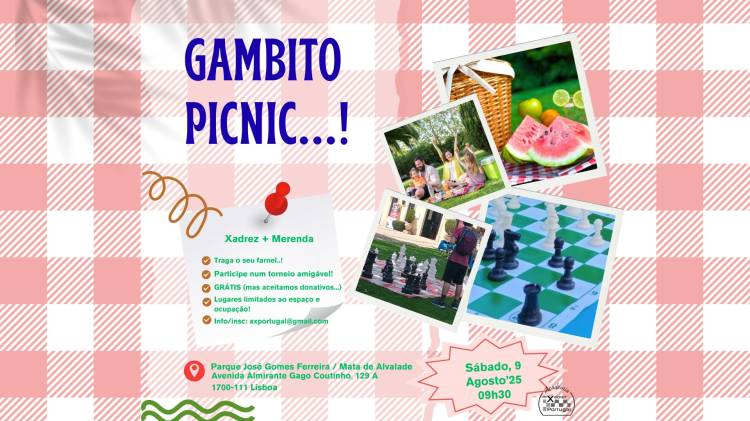 GAMBITO PICNIC - Xadrez + Merendar