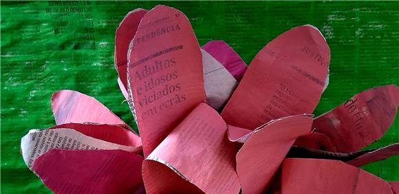 Exposição 'De folha a flor, a nova vida do papel'