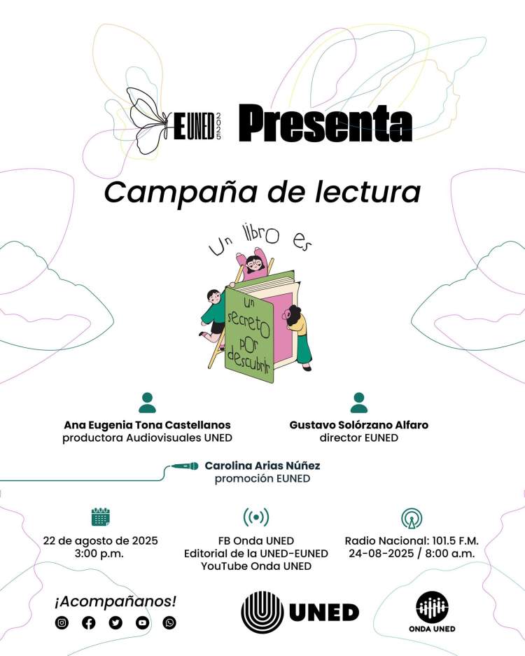 EUNED Presenta: Campaña de fomento de la lectura "Un libro es un secreto por descubrir"