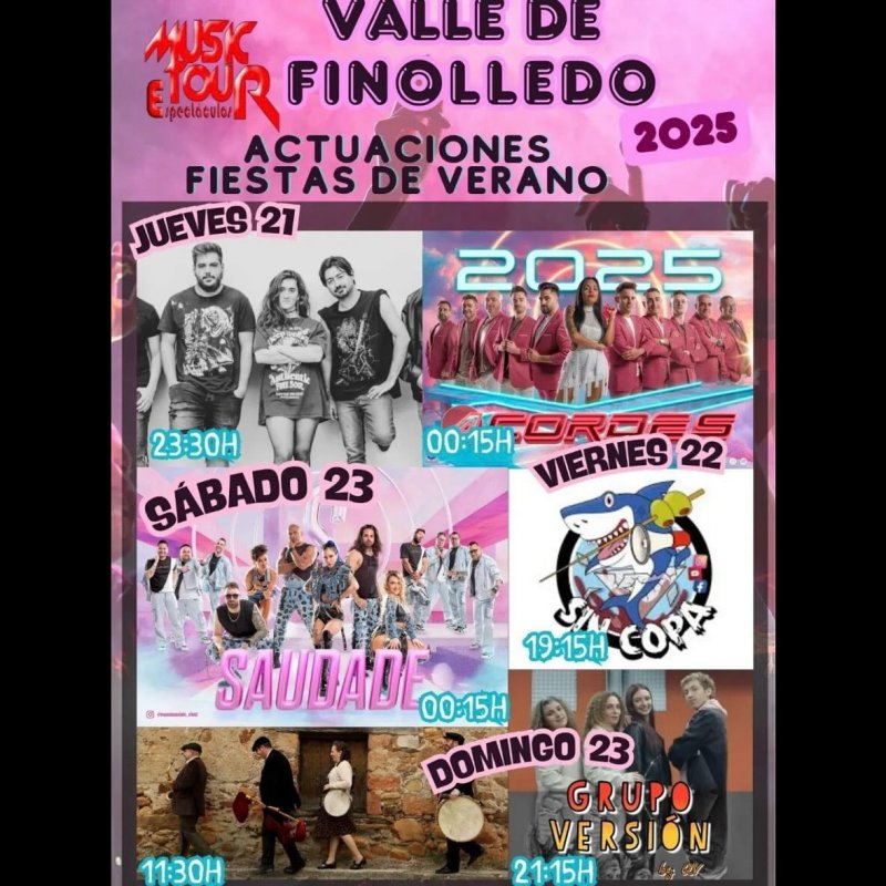 Actuaciones Fiestas de Verano en Valle de Finolledo 2025