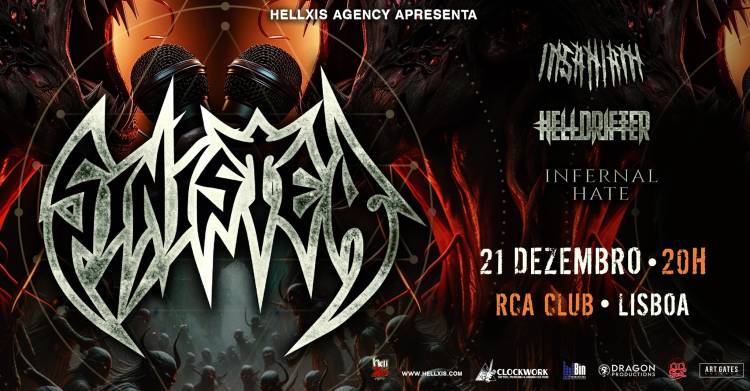 SINISTER + Insaniam + Helldrifter + Infernal Hate @ RCA Club - Lisboa