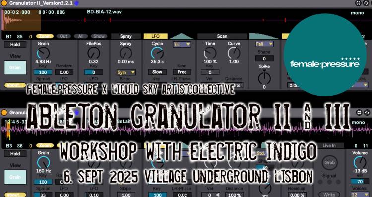 ableton granulator II & III workshop with electric indigo - entrance free