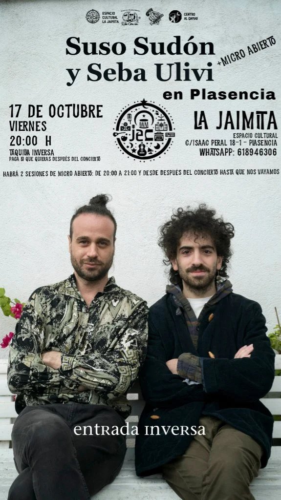 Concierto recital de Suso Sudón y Seba Ulivi en la Jaimita