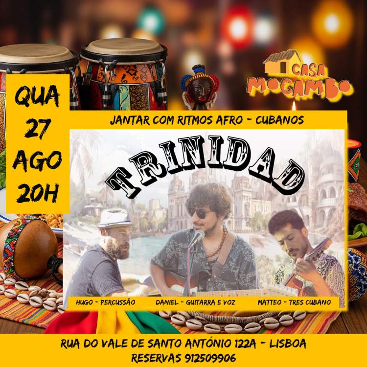 Jantar com raízes Afro-Cubanas com TRINIDAD