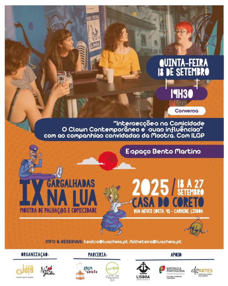 Conversa “Intersecções na Comicidade - o clown contemporâneo e suas influências” 