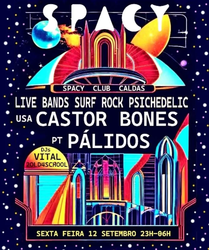 Noite de Surf Rock Psicadélico - Castor Bones + Pálidos