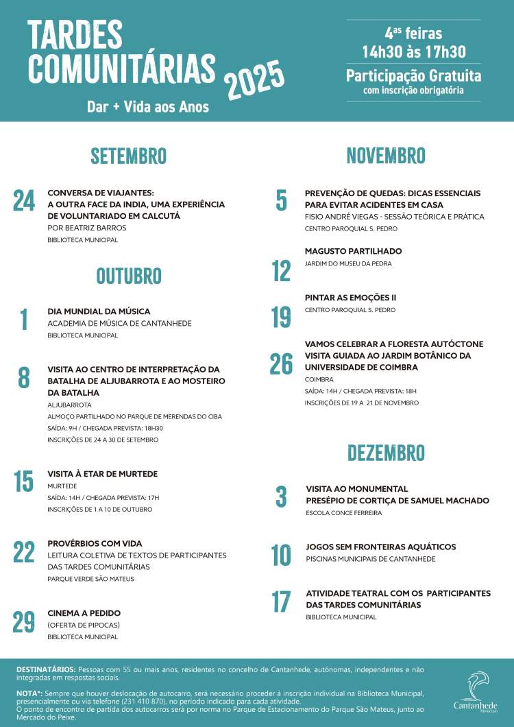 Tardes Comunitárias 3.º Quadrimestre 2025
