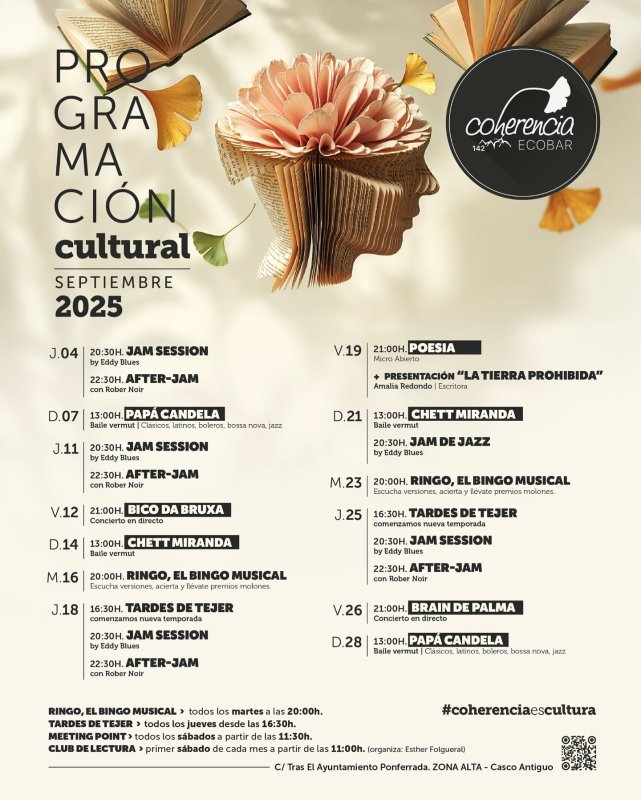 Programación Cultural de Coherencia Ecobar - Septiembre 2025