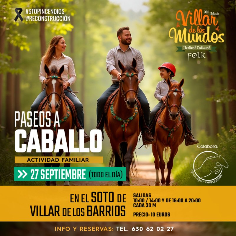 Paseos a Caballo en el Festival Villar de los Mundos