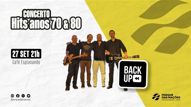 Concerto de Hits anos 70 & 80 pela banda “Backup”