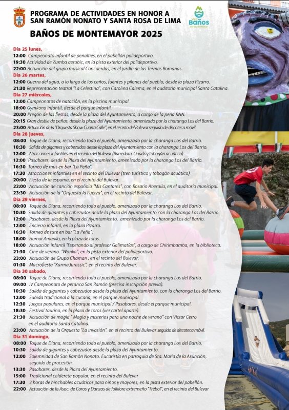 Fiestas en Honor a San Ramón Nonato y Santa Rosa de Lima 2025