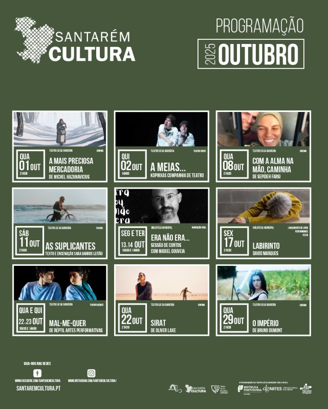 Programação Cultural de Outubro 2025 em Santarém