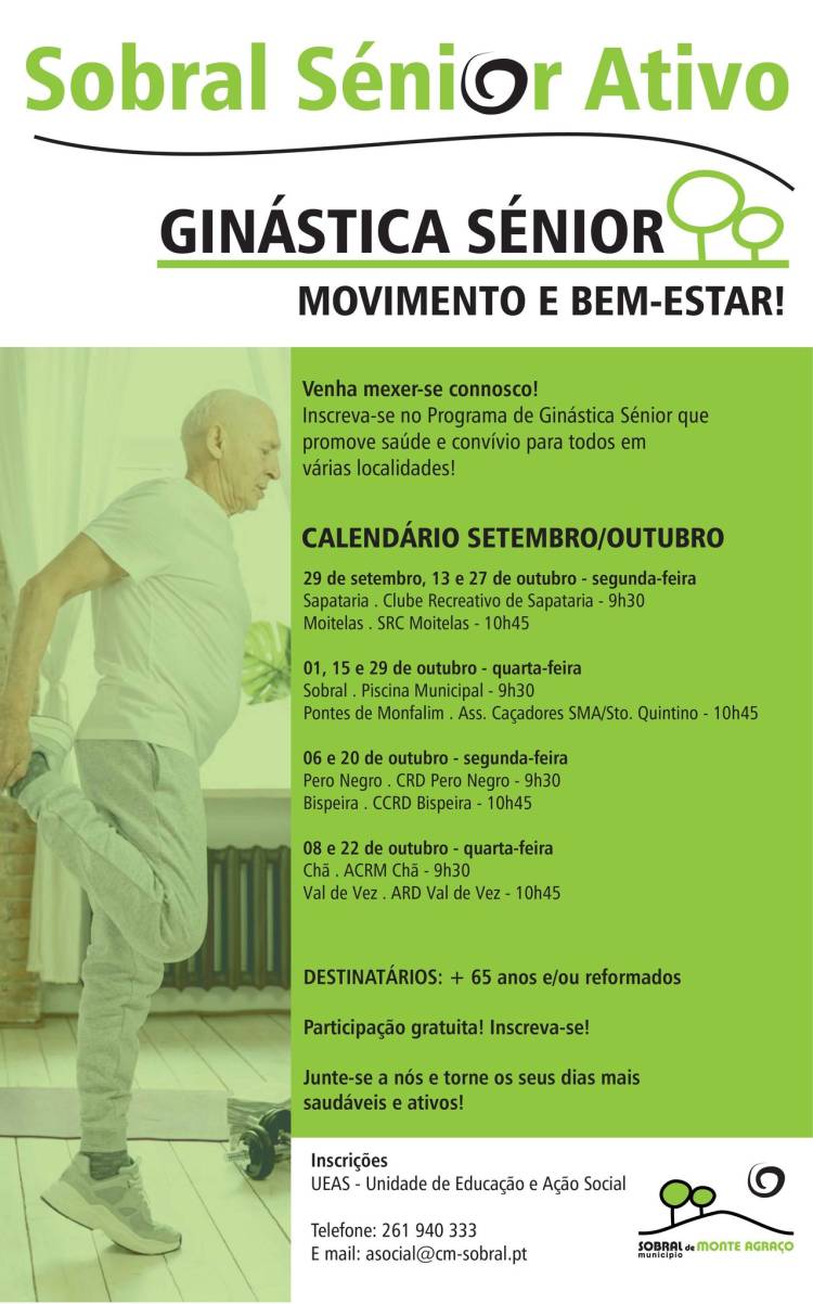 Sobral Sénior Ativo - Ginástica Sénior - Movimento E Bem-Estar