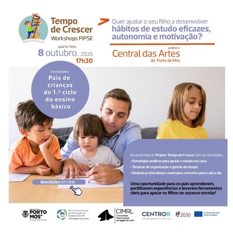 Workshop 'Quer ajudar o seu filho a desenvolver hábitos de estudo eficazes, autonomia e motivação?'