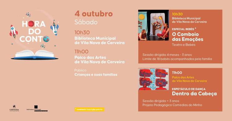 Especial Hora do Conto em Família: Teatro para Bebés e Espetáculo de dança Dentro da Cabeça