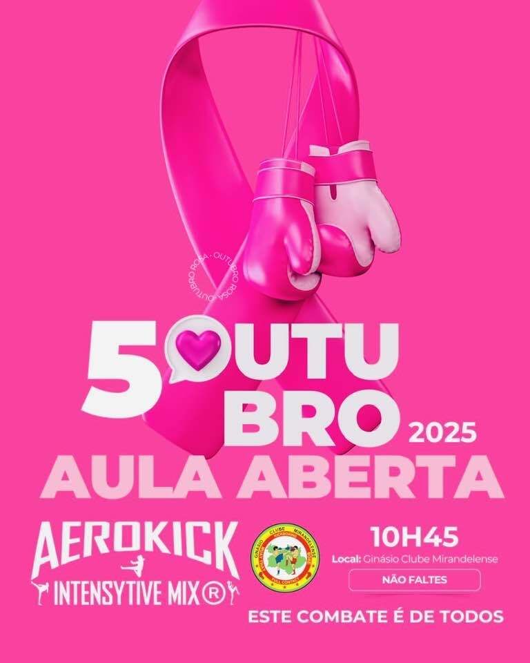 Aula Aberta de Aerokick – Outubro Rosa | Ginásio Clube Mirandelense