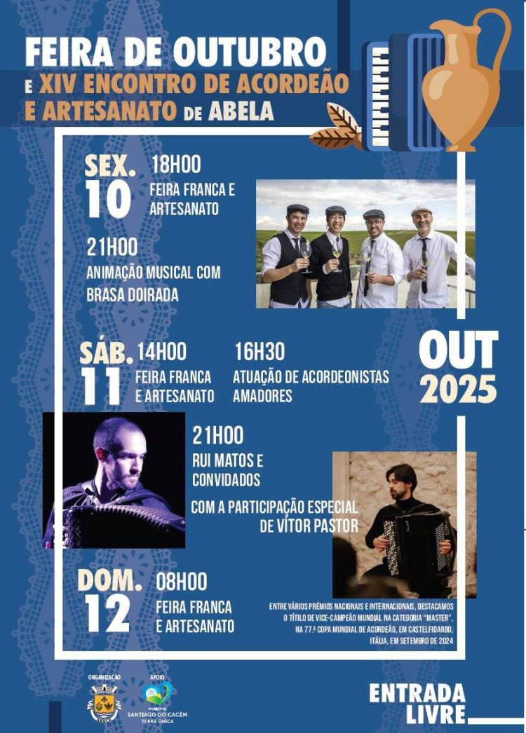 Feira de Outubro e XIV Encontro de Acordeão e Artesanato em Abela