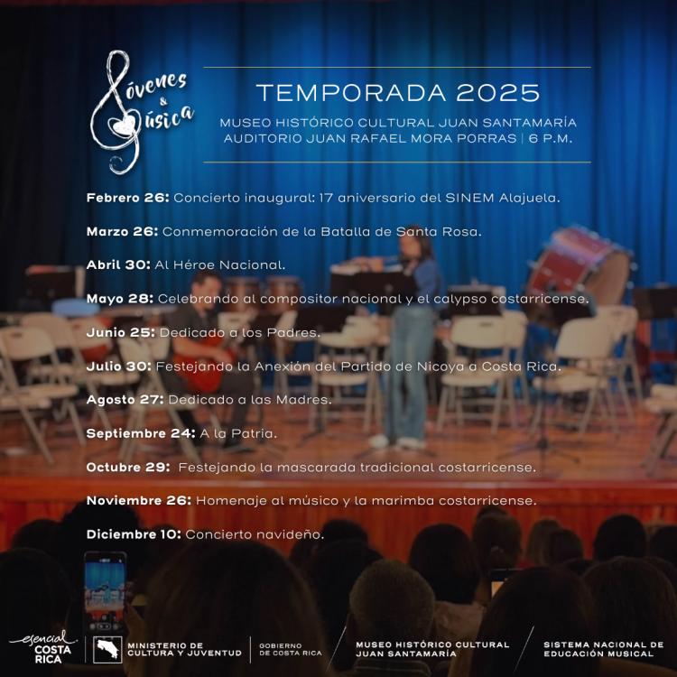 SINEM Alajuela | Jóvenes y Música, IX Concierto de Temporada 2025: Festejando la mascarada tradicional costarricense