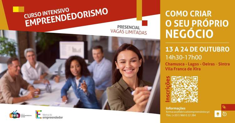 Fábrica do Empreendedor de Vila Franca de Xira promove curso intensivo: ”Como criar o seu próprio negócio”
