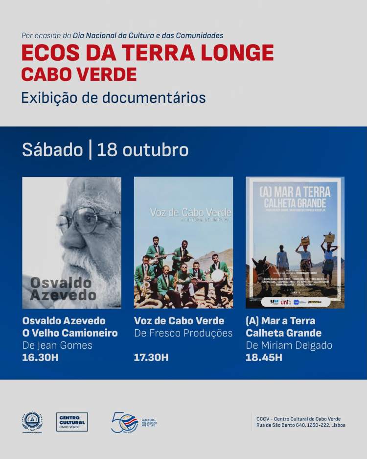 Sessão cultural 'Ecos da terra longe | Cabo Verde' - Exibição de documentários