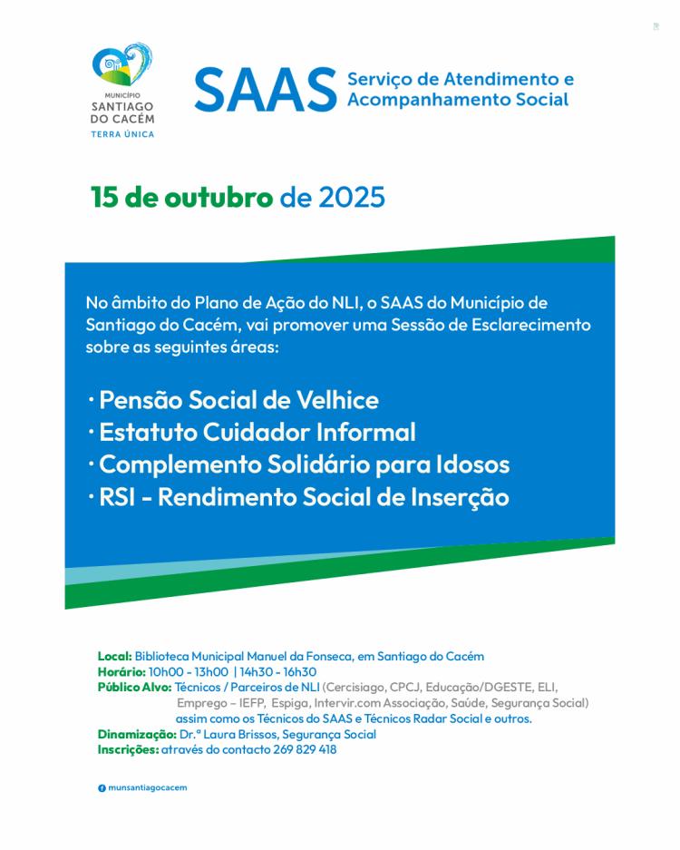 Sessão de Esclarecimento – Serviço de Atendimento e Acompanhamento Social