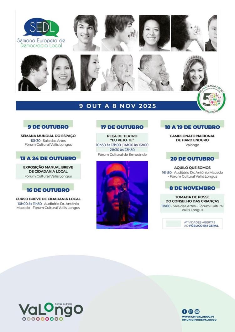 Semana Europeia da Democracia Local com programação variada em Valongo