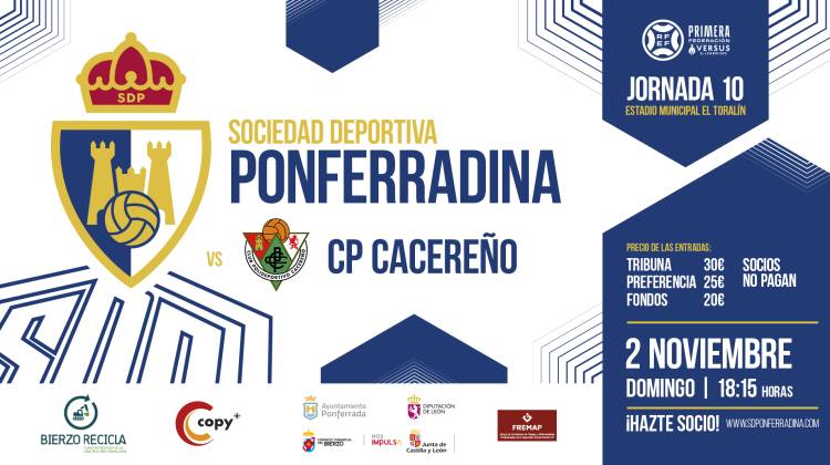 PARTIDO DE FUTBOL ENTRE LA SD PONFERRADINA Y EL CP CACEREÑO