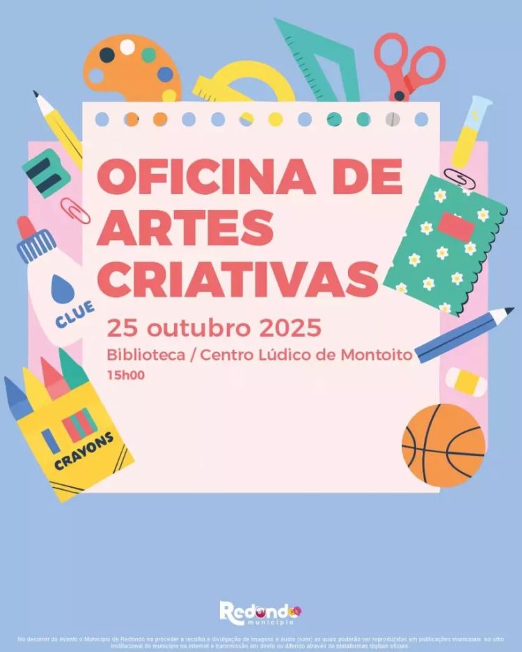 Oficina de Artes Criativas | 25 de outubro | 15h00 | Biblioteca/ Centro Lúdico de Montoito
