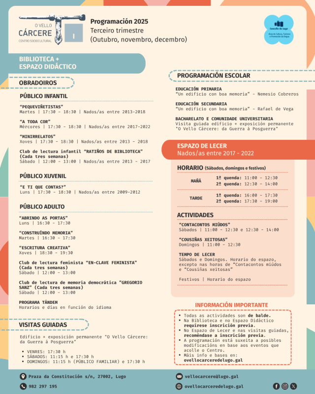 PROGRAMACIÓN CONTINUA: terceiro trimestre 2025