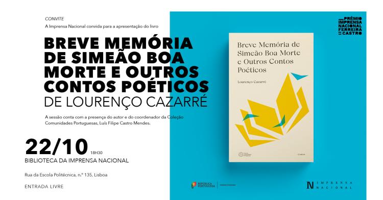 Apresentação do livro «Breve Memória de Simeão Boa Morte e Outros Contos Poéticos»