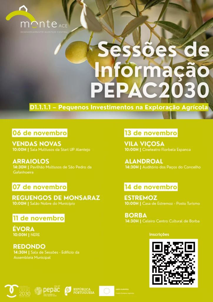 Sessão de informação PEPAC 2030: Redondo | 11 de novembro | 14h30 | Edifício da Assembleia Municipal