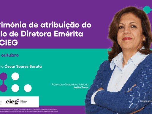Cerimónia de atribuição do Título de Diretora Emérita do CIEG à Professora Anália Torres