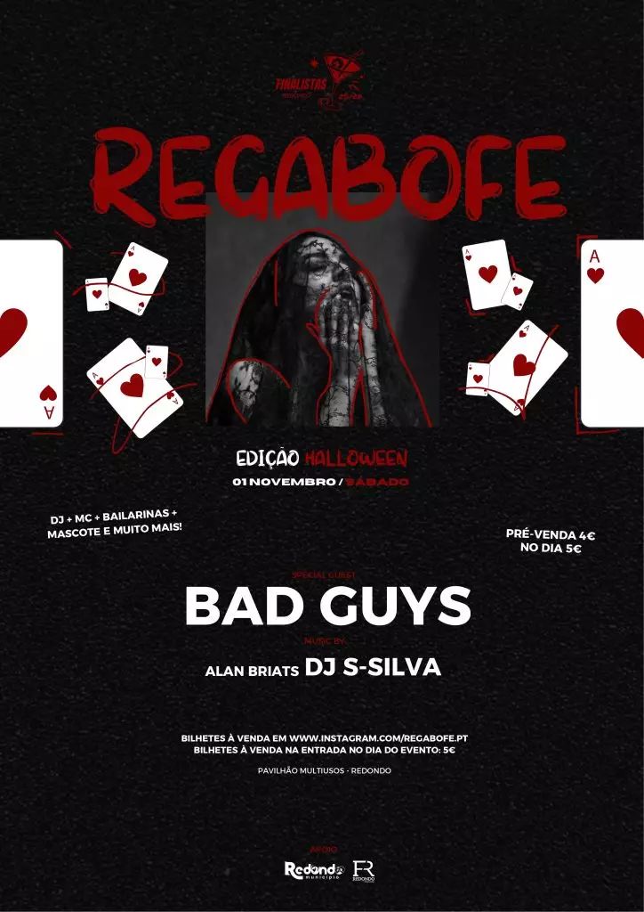 Comissão de Finalistas 25/ 26: Regabofe – Edição Halloween | 01 de novembro | Pavilhão Multiusos de Redondo